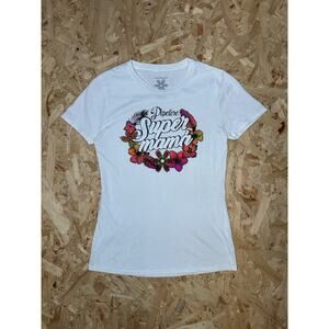 Pipeline Women’s “Super mama” Graphic White Shirt Sz S